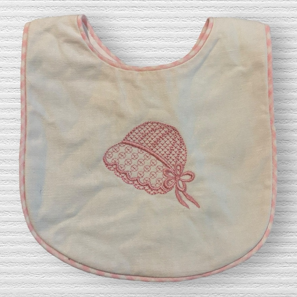 Vintage Embroidered Baby Girl Bib